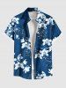 Tropical Flowers Leaf Print Plus Size Matching Hawaii Beach Outfit For Couples -  