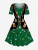 Christmas Tree Gingerbread Snowflake Candy Vest Pattern Print Plus Size Matching Outfit For Couples -  