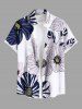 Ensemble de plage hawaïen assorti grande taille à imprimé floral rayé pour couples - Blanc 