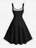 Plus Size Christmas Light Hat Flamingo Snowflake Print Tank Dress -  