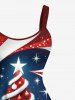 Plus Size Christmas Tree Ball Striped Candy Print A Line Dress -  