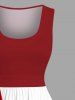 Plus Size Christmas Santa Claus Pulling Print Vintage Swing A Line Dress -  