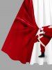 Plus Size Christmas Santa Claus Pulling Print Vintage Swing A Line Dress -  