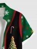 Plus Size Christmas Tree Gingerbread Snowflake Candy Vest Pattern Print Shirt For Men -  