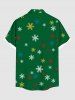 Chemise à motif gilet imprimé sapin de Noël, pain d'épice et flocons de neige pour hommes, grandes tailles - Vert XL