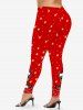 Plus Size Christmas Elk Snowflake Star Print Leggings -  