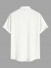 Chemise hawaïenne grande taille pour homme, imprimée Tour Eiffel, papillons et fleurs, boutons et poche. - Blanc 6XL