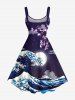 Robe débardeur hawaïenne grande taille à imprimé vagues, lune et nuages - Concorde 5X