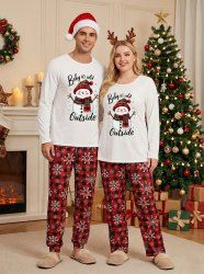 Matching Snowman Snowflakes Christmas Pajamas for Couples Sleepwear Set -  