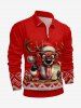 Christmas Elk 3D Knit Print Plus Size Matching Outfit For Couples -  