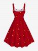 Costume de Noël Père Noël imprimé étoiles, tenue assortie grande taille pour couples - Rouge 