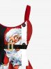 Costume de Noël Père Noël imprimé étoiles, tenue assortie grande taille pour couples - Rouge 