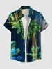 Glitter Coconut Tree Galaxy Print Plus Size Matching Hawaii Beach Outfit For Couples -  