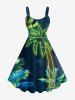 Glitter Coconut Tree Galaxy Print Plus Size Matching Hawaii Beach Outfit For Couples -  