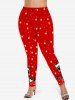 Christmas Elk Snowflake Star Print Plus Size Matching Set -  