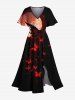 Moon Butterfly Print Plus Size Matching Hawaii Beach Outfit For Couples -  