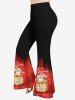 Christmas Hat Bear Gift Snowflake Print Plus Size Matching Set -  