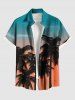 Coconut Tree Ombre Sky Print Plus Size Matching Hawaii Beach Outfit For Couples -  