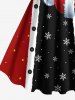 Robe trapèze imprimée Père Noël et étoiles, grande taille, déguisement de Noël - Rouge 3X
