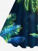 Robe hawaïenne grande taille à paillettes, imprimé galaxie et cocotiers - Bleu de Minuit 4X