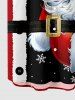 Plus Size Christmas Costume Santa Claus Stars Print Button Pocket Shirt For Men -  