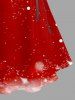 Plus Size Christmas Santa Claus Elk Star Print Lace Up Drawstring Hoodie Dress -  