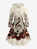 Christmas Ball Music Symbol Print Plus Size Matching Outfit For Couples -  