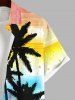 Ensemble de plage hawaïen assorti grande taille, imprimé cocotier, mer et ciel ombré, pour couples - Multi-A 