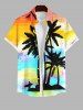 Ensemble de plage hawaïen assorti grande taille, imprimé cocotier, mer et ciel ombré, pour couples - Multi-A 