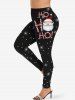 Christmas Santa Claus Candy Bar Snowflake Print Plus Size Matching Set -  