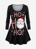 Christmas Santa Claus Candy Bar Snowflake Print Plus Size Matching Set -  