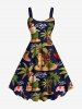 Coconut Tree Snowman Flamingo Sea Waves Print Plus Size Matching Hawaii Beach Outfit For Couples -  