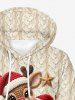 Christmas Hat Elk Cable Knit 3D Print Plus Size Matching Outfit For Couples -  