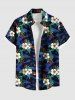 Hibiscus Flowers Leaf Print Plus Size Matching Hawaii Beach Outfit For Couples -  