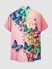Butterfly Ombre Print Plus Size Matching Hawaii Beach Outfit For Couples -  