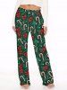 Matching Bowknot Candy Gingerbread Christmas Pajamas for Couples Sleepwear Set -  