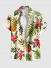 Tropical Leaf Hibiscus Flower Pineapple Print Plus Size Matching Hawaii Beach Outfit For Couples -  