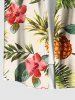 Tropical Leaf Hibiscus Flower Pineapple Print Plus Size Matching Hawaii Beach Outfit For Couples -  