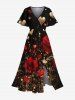Valentines Rose Flower Glitter Heart Printed Plus Size Matching Outfit For Couples -  