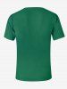 T-shirt imprimé avec un chapeau de Noël et des lettres en pain d'épice pour homme grande taille - Vert profond M