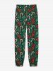 Plus Size Men's Christmas Candy Bowknot Print Pajama Jogger Pants -  