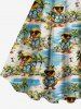 Plus Size Sunglasses Duck Coconut Tree Seascape Print Hawaii Tank Dress -  