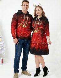 Christmas Ball Bowknot Bell Sparkling Sequin 3D Print Plus Size Matching Outfit For Couples -  