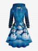 Christmas Snowman Snowflake Print Plus Size Matching Outfit For Couples -  