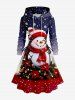 Christmas Snowman Snowflake Flowers Ball Print Plus Size Matching Outfit For Couples -  