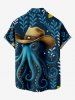 Octopus Hat Leaf Branch Print Plus Size Matching Hawaii Beach Outfit For Couples -  