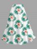 Hibiscus Flowers Tropical Leaf Print Plus Size Matching Hawaii Beach Outfit For Couples -  
