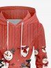 Plus Size Christmas Snowman Snowflake Cable Knit 3D Print Lace Up Drawstring Hoodie Dress -  