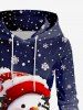 Plus Size Christmas Snowman Snowflake Flowers Ball Print Lace Up Drawstring Hoodie Dress -  