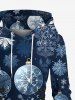 Plus Size Christmas Ball Snowflake Print Lace Up Drawstring Hoodie Dress -  